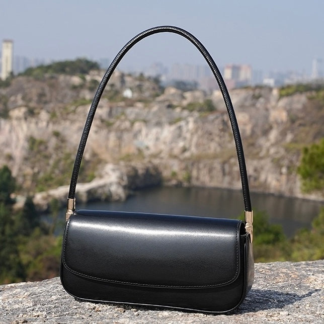 Women's Genuine Leather Minimalist Saddle Tote Bag