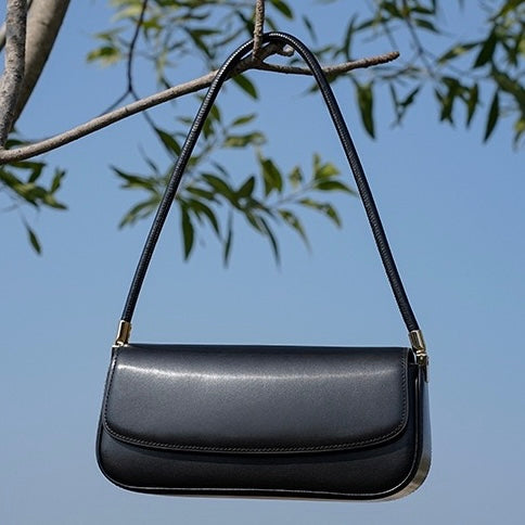 Women's Genuine Leather Minimalist Saddle Tote Bag