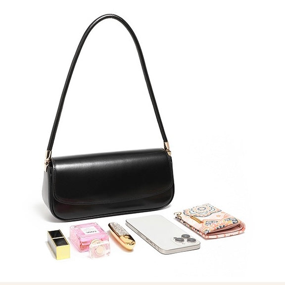Women's Genuine Leather Minimalist Saddle Tote Bag
