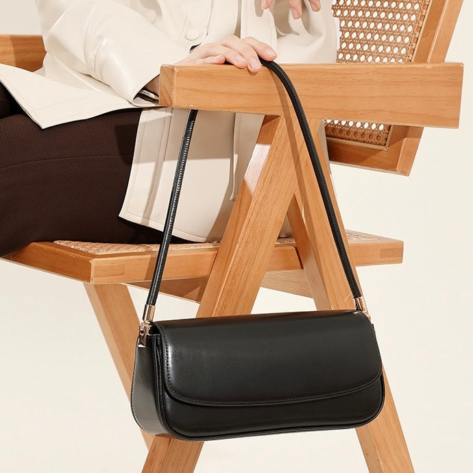 Women's Genuine Leather Minimalist Saddle Tote Bag