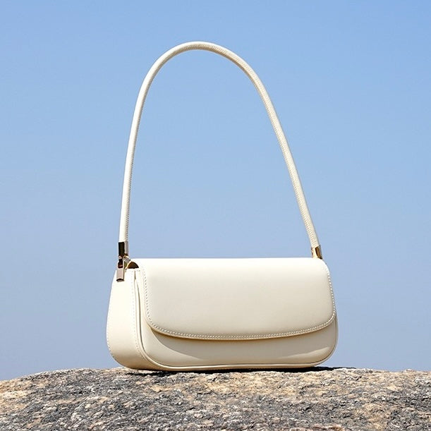Women's Genuine Leather Minimalist Saddle Tote Bag