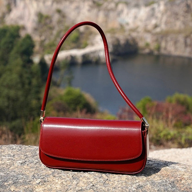 Women's Genuine Leather Minimalist Saddle Tote Bag