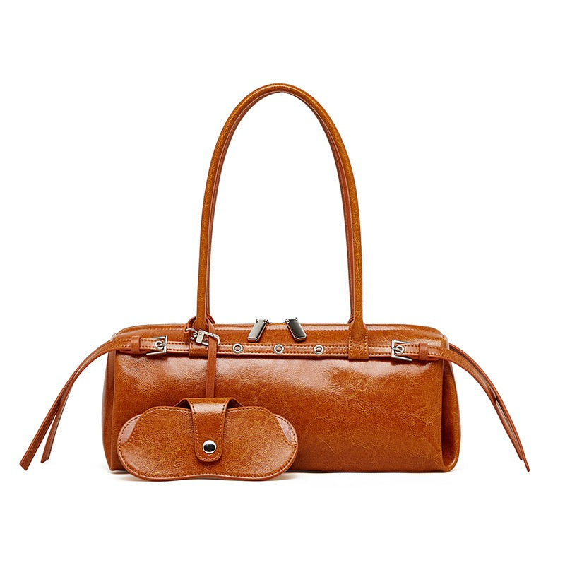 Women's Genuine Leather Vintage Biker Belt Shoulder Bag
