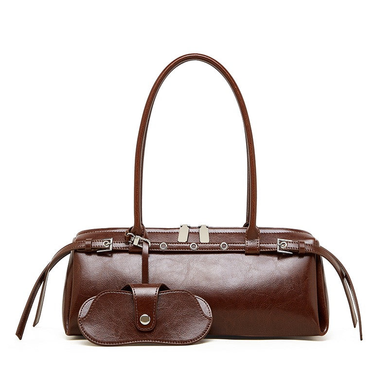 Women's Genuine Leather Vintage Biker Belt Shoulder Bag