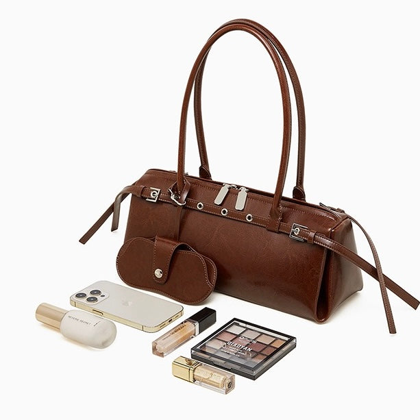 Women's Genuine Leather Vintage Biker Belt Shoulder Bag