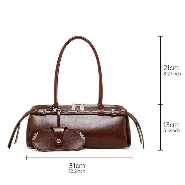 Women's Genuine Leather Vintage Biker Belt Shoulder Bag