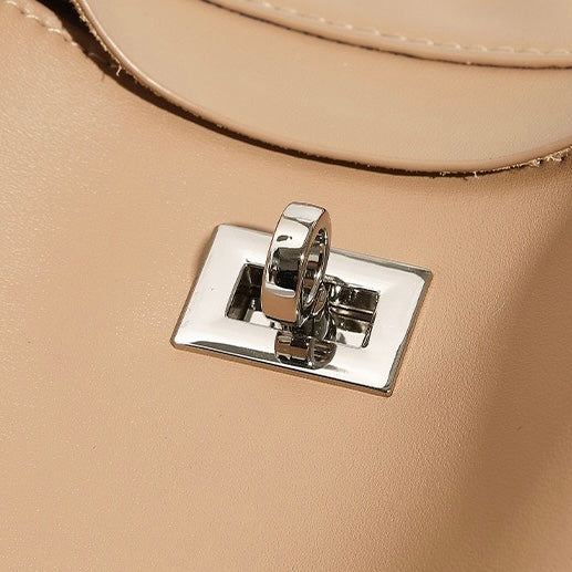 Women's Genuine Leather Crescent Shoulder Bag with Zipper Pocket