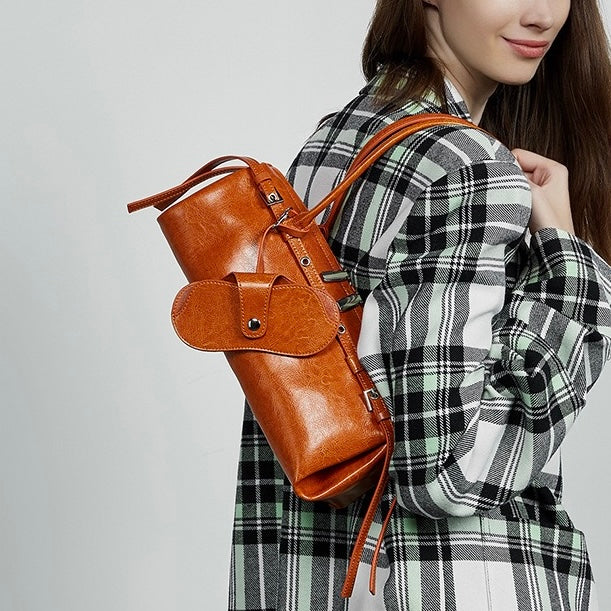 Women's Genuine Leather Vintage Biker Belt Shoulder Bag