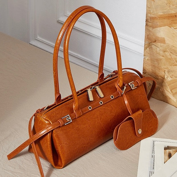 Women's Genuine Leather Vintage Biker Belt Shoulder Bag