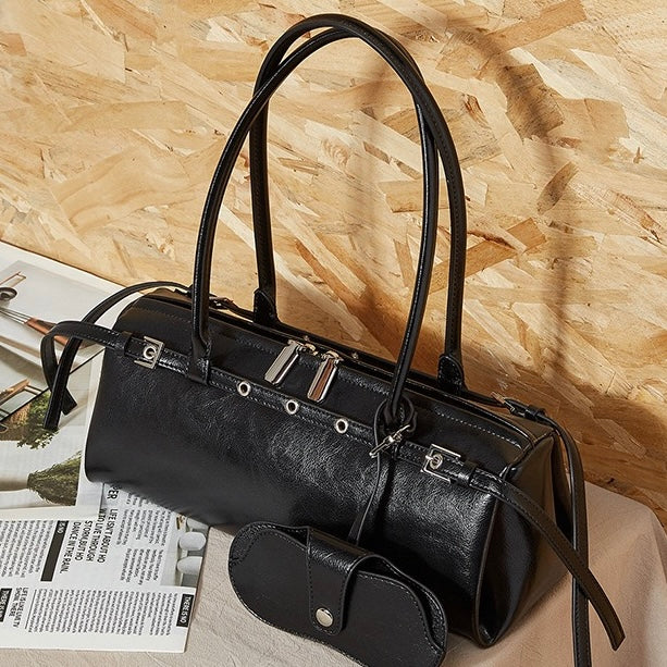 Women's Genuine Leather Vintage Biker Belt Shoulder Bag