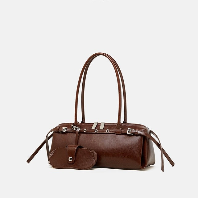 Women's Genuine Leather Vintage Biker Belt Shoulder Bag