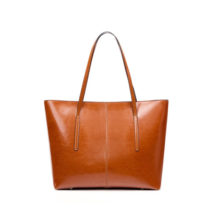 Women's Genuine Leather Large Tote Shoulder Bag