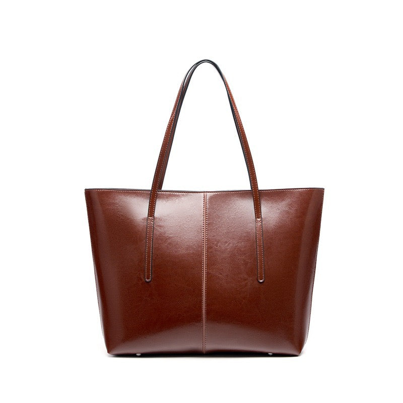 Women's Genuine Leather Large Tote Shoulder Bag