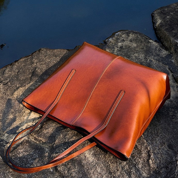 Women's Genuine Leather Large Tote Shoulder Bag