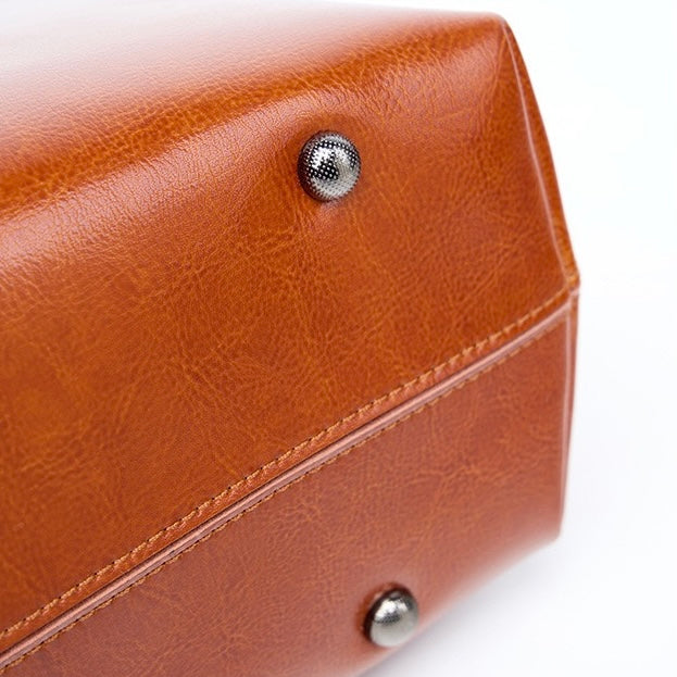 Women's Genuine Leather Large Tote Shoulder Bag