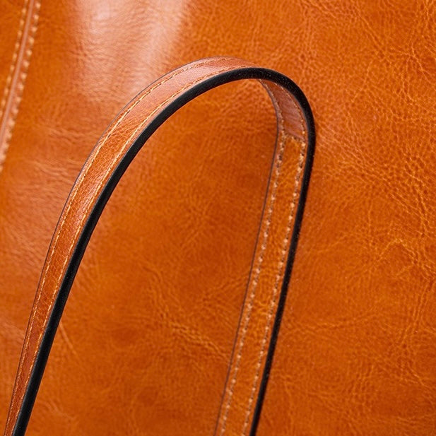 Women's Genuine Leather Large Tote Shoulder Bag
