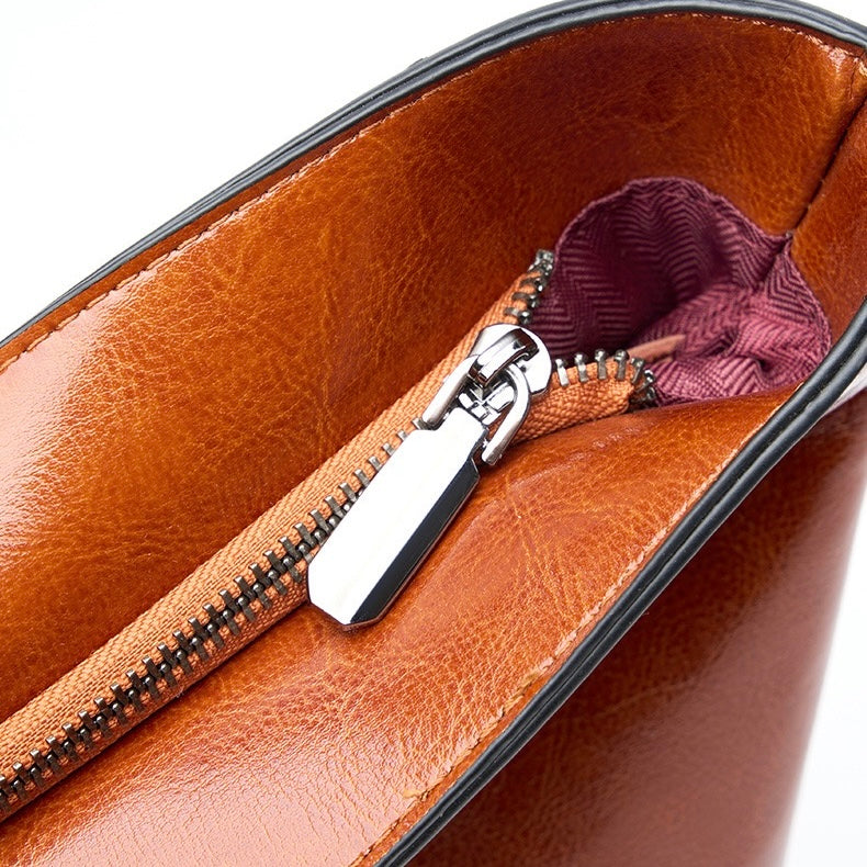 Women's Genuine Leather Large Tote Shoulder Bag