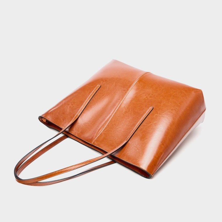 Women's Genuine Leather Large Tote Shoulder Bag