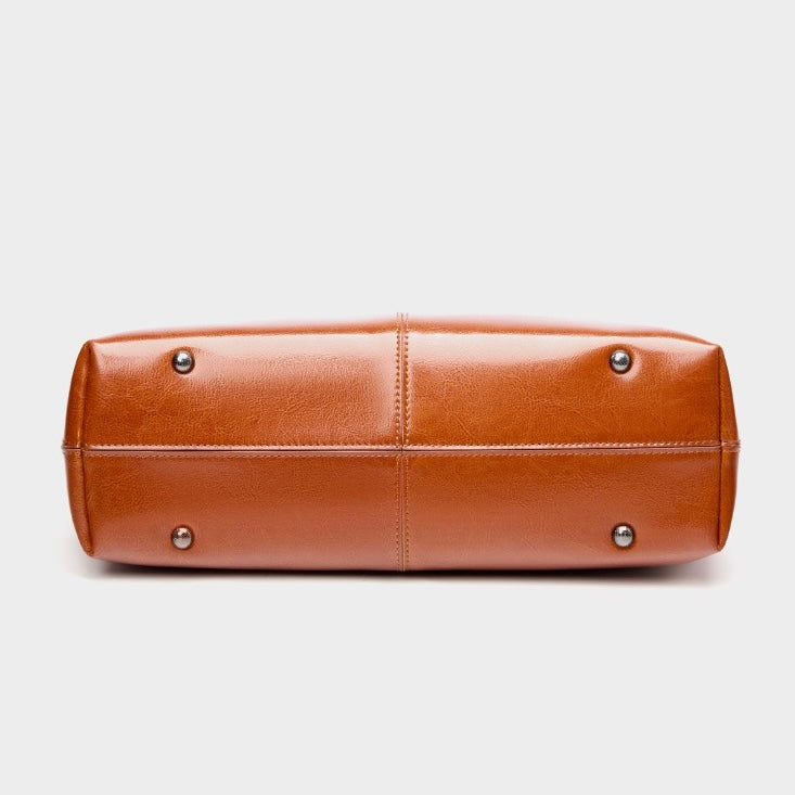 Women's Genuine Leather Large Tote Shoulder Bag