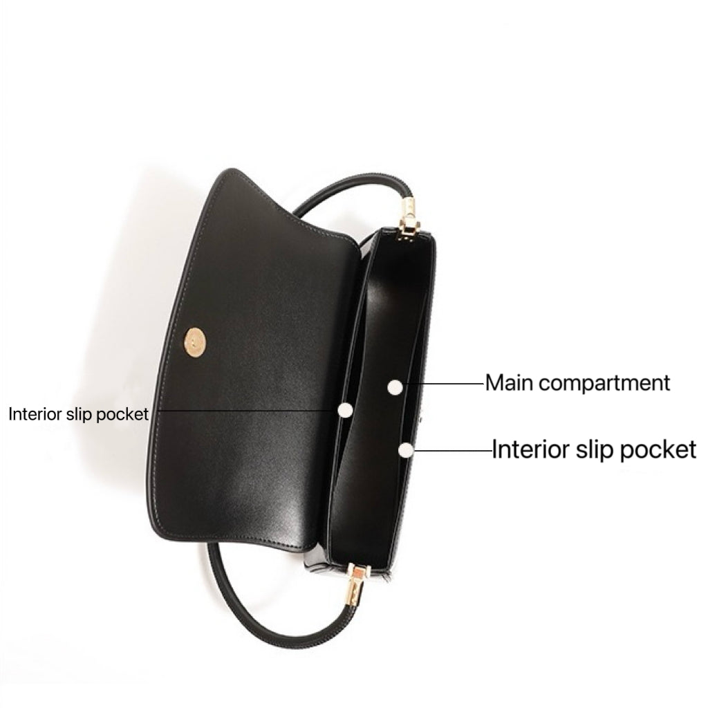 Women's Genuine Leather Minimalist Saddle Tote Bag