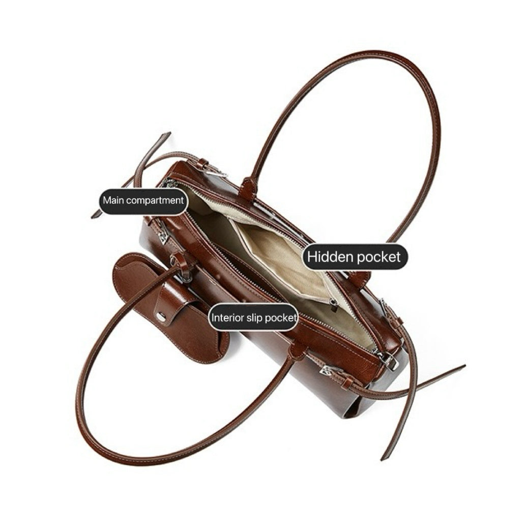 Women's Genuine Leather Vintage Biker Belt Shoulder Bag