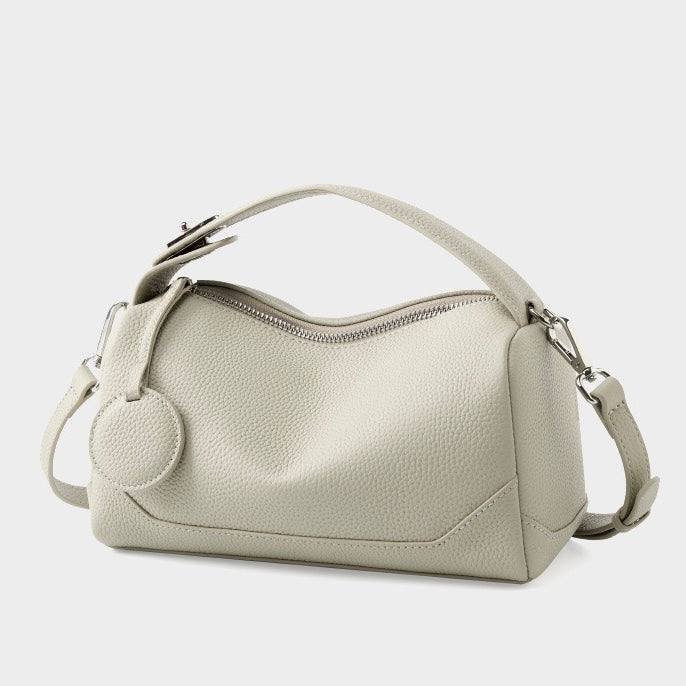 Women's Genuine Leather Small Boston Handbag