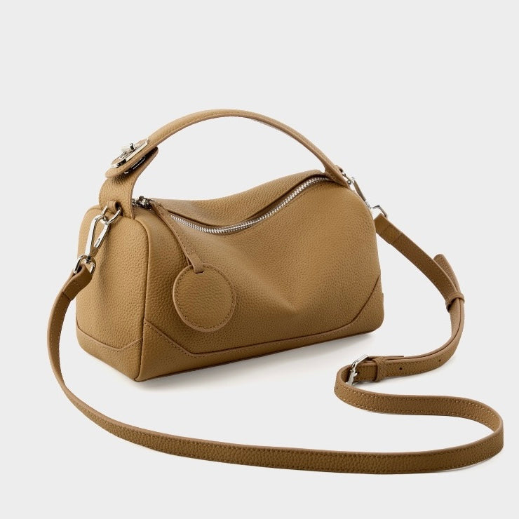 Women's Genuine Leather Small Boston Handbag