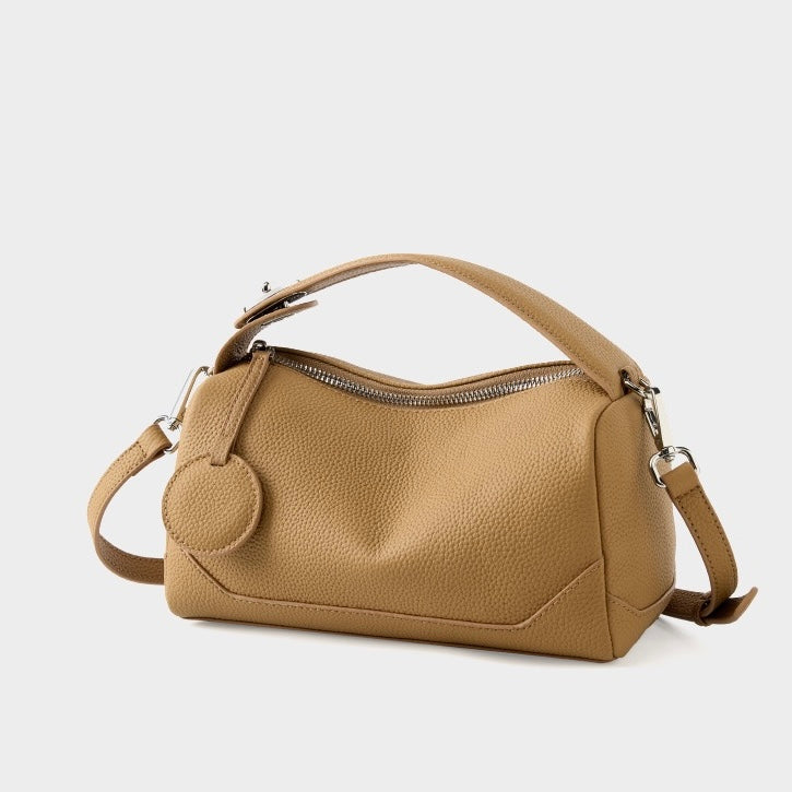 Women's Genuine Leather Small Boston Handbag