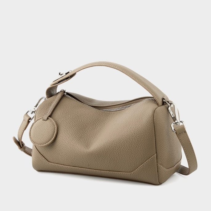 Women's Genuine Leather Small Boston Handbag