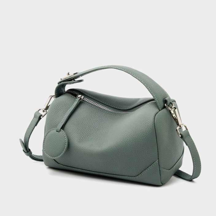 Women's Genuine Leather Small Boston Handbag