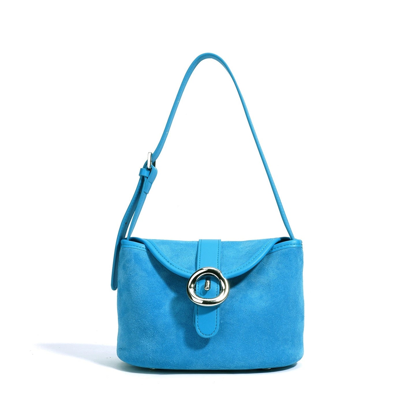 Women's Genuine Leather Colorblock Saddle Crossbody Bag