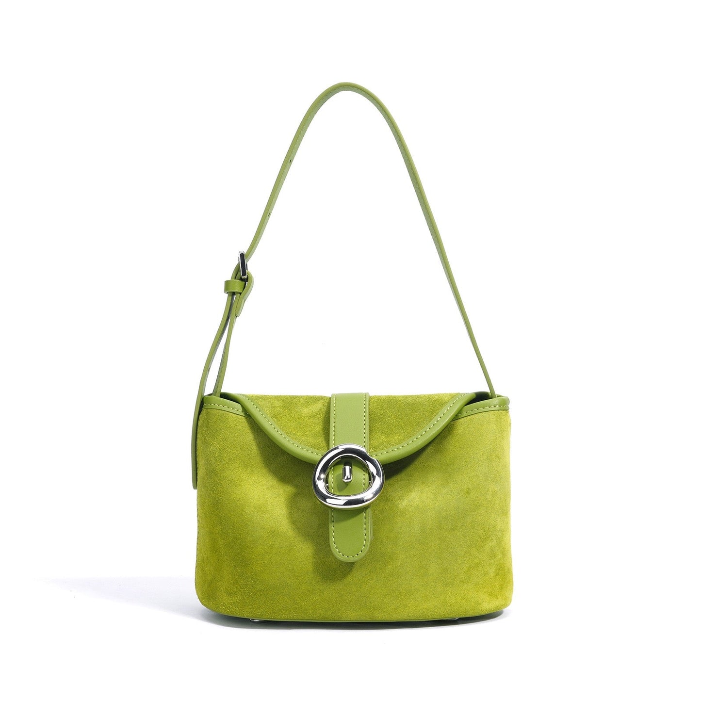 Women's Genuine Leather Colorblock Saddle Crossbody Bag