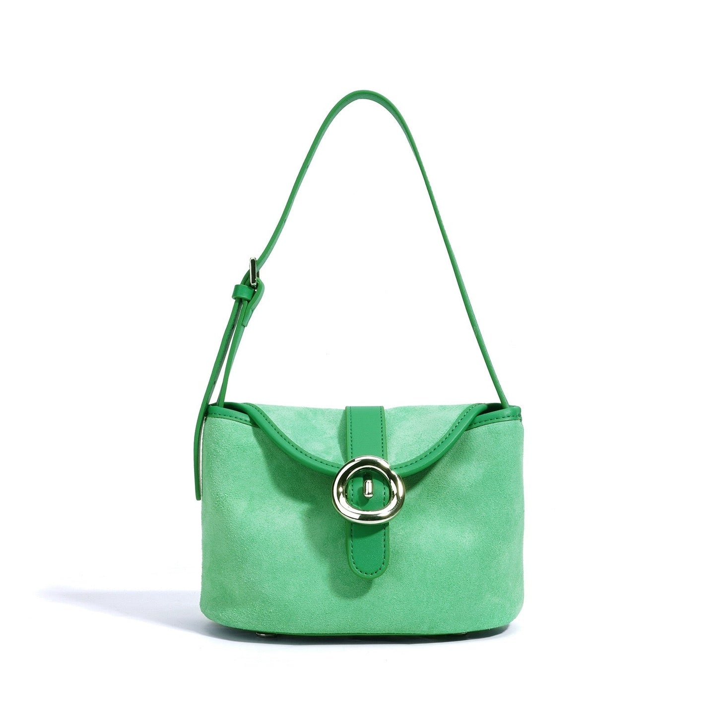 Women's Genuine Leather Colorblock Saddle Crossbody Bag