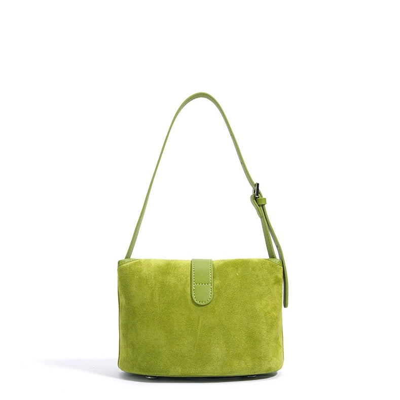 Women's Genuine Leather Colorblock Saddle Crossbody Bag