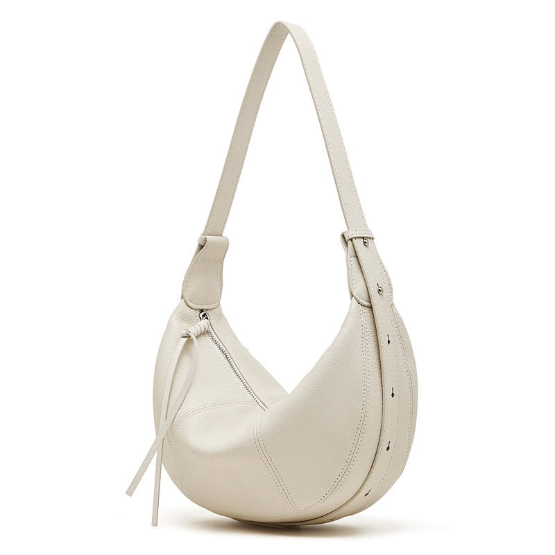 Women's Textured Cowhide Crescent Hobo Crossbody Bag