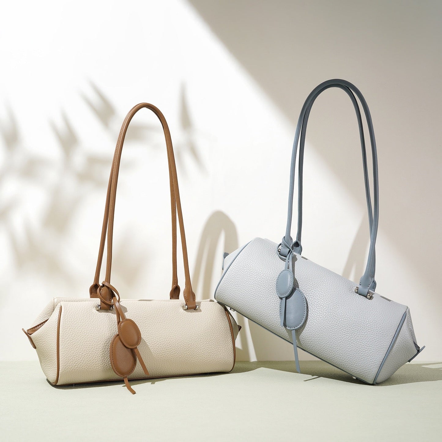 Women's Genuine Leather Pendant Baguette Shoulder Bag