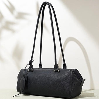 Women's Genuine Leather Pendant Baguette Shoulder Bag