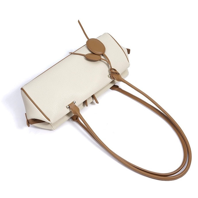 Women's Genuine Leather Pendant Baguette Shoulder Bag