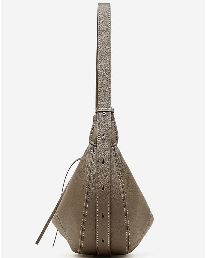 Women's Textured Cowhide Crescent Hobo Crossbody Bag