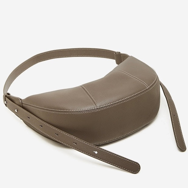 Women's Textured Cowhide Crescent Hobo Crossbody Bag