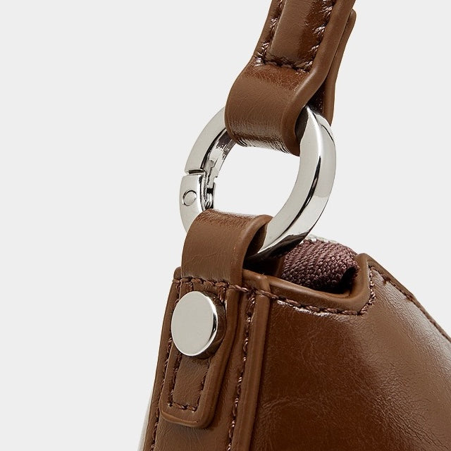 Women's Cowhide Hobo Bag with Knotted Strap Detail