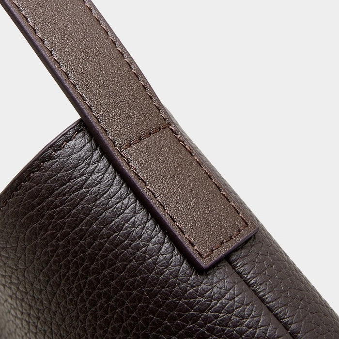 Women's Pebbled Cowhide Knot Detail Bucket Bag