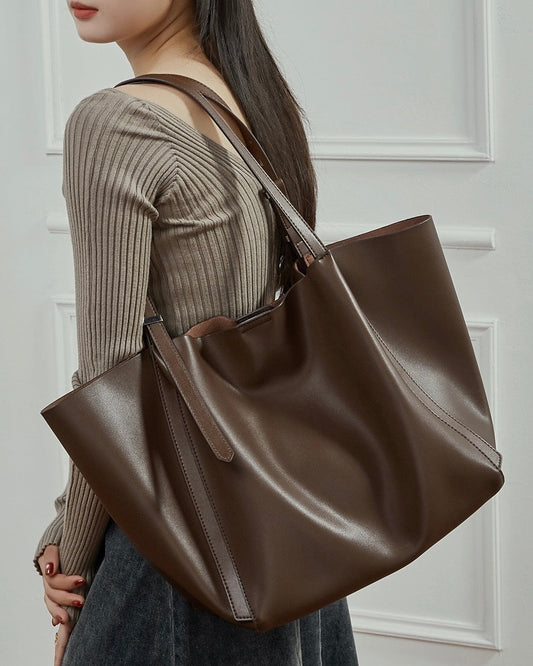 Women's Genuine Cowhide Large Everyday Carryall Tote