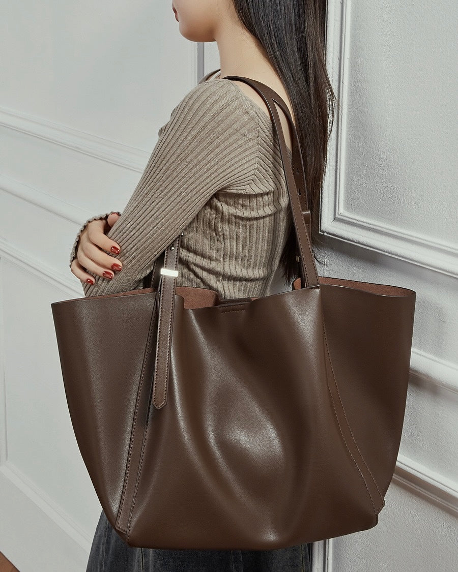 Women's Genuine Cowhide Large Everyday Carryall Tote