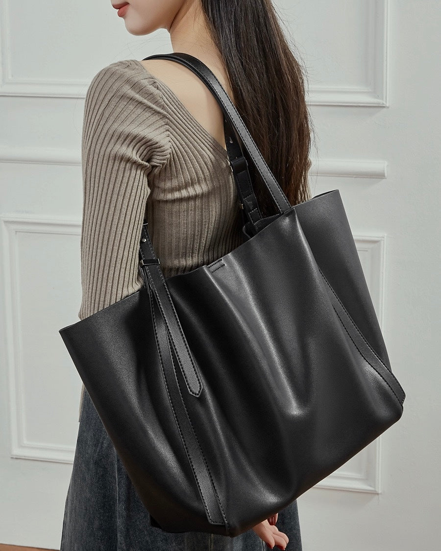 Women's Genuine Cowhide Large Everyday Carryall Tote