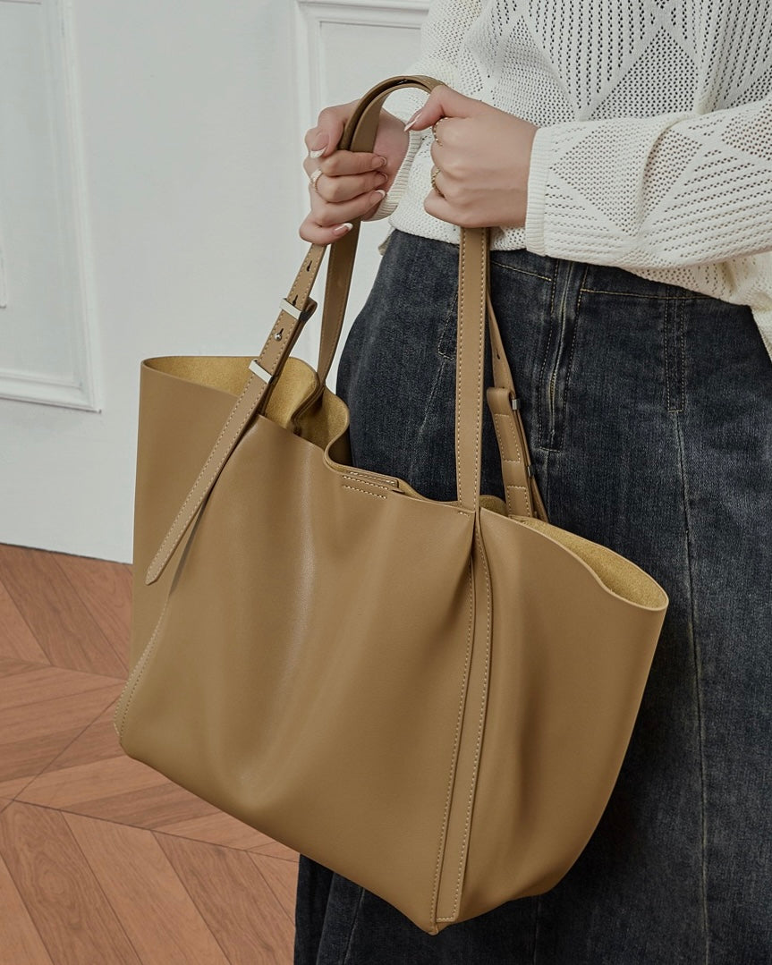 Women's Genuine Cowhide Large Everyday Carryall Tote
