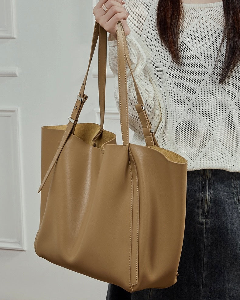 Women's Genuine Cowhide Large Everyday Carryall Tote