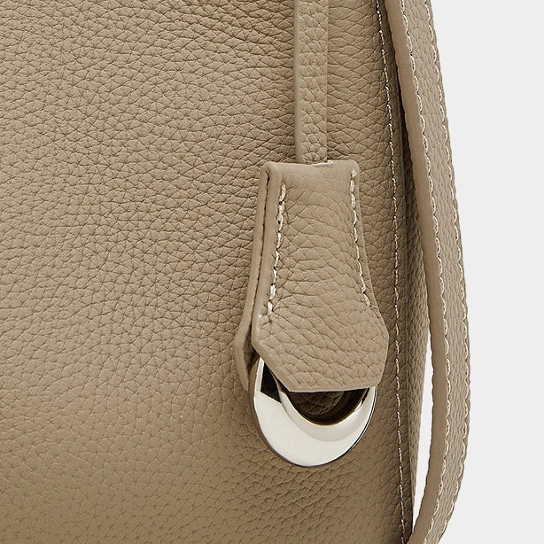 Women's Textured Cowhide Bucket Bag with Removable Pouch