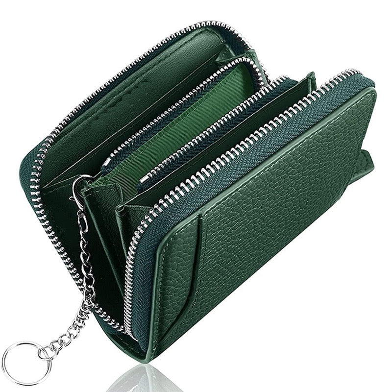 Women's Genuine Leather Multi-Card Wallet with Coin Pocket