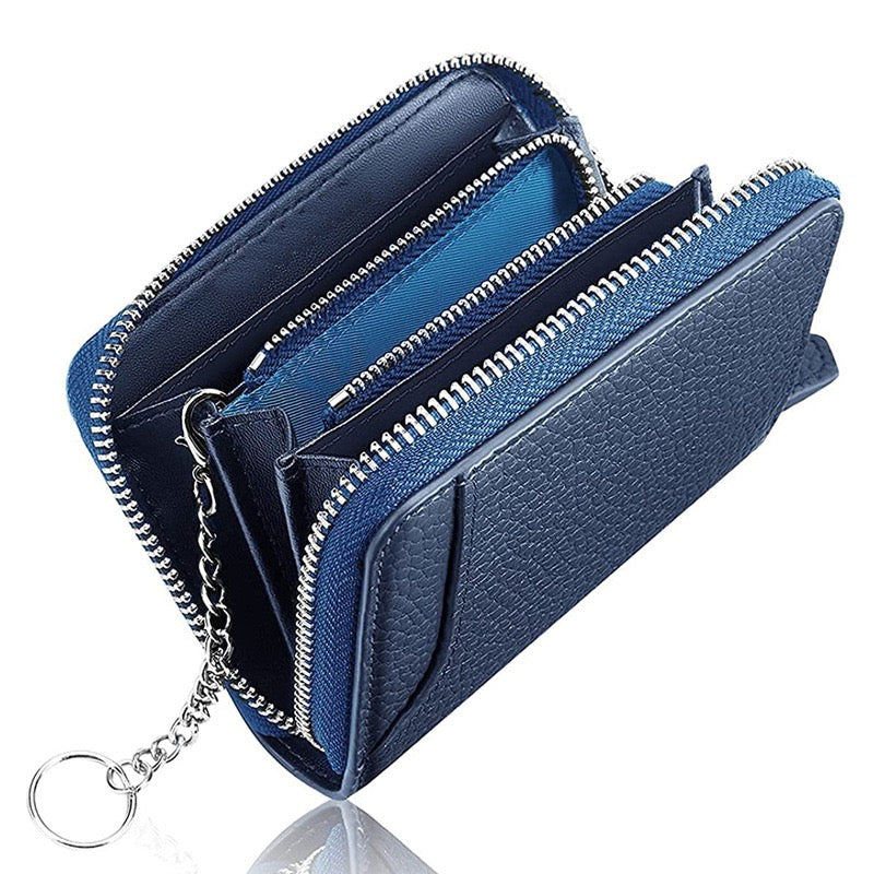 Women's Genuine Leather Multi-Card Wallet with Coin Pocket